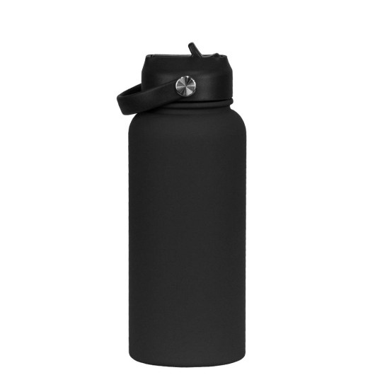 Black 1L Rubber Coated Bottles